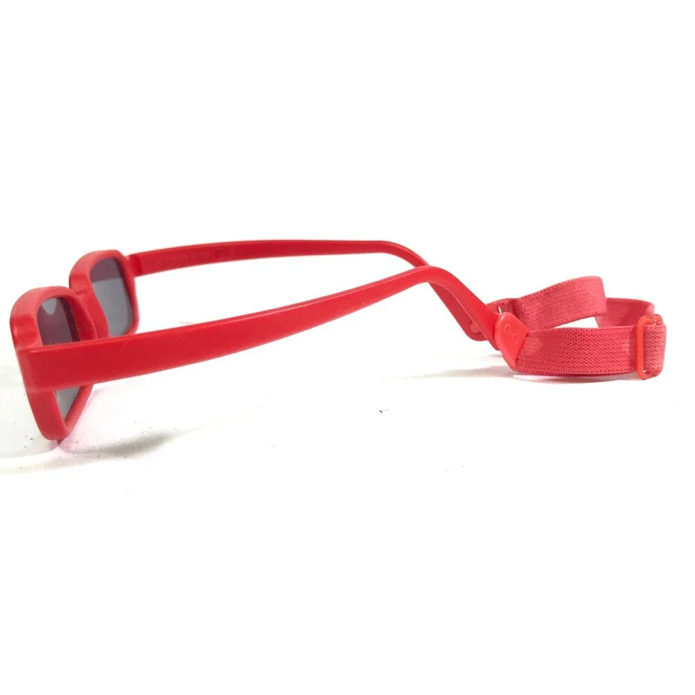 Miraflex Sunglasses NEW BABY 2 Bright Red Rubberized Frames with Purple Lenses